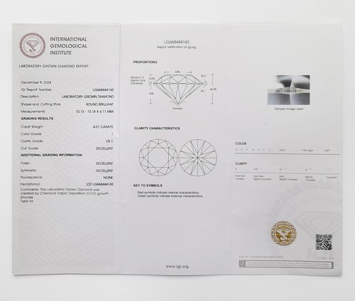Diamant Damen Ring in 585 Gold; 4,01ct Brillant, VS1; inklusive IGI Zertifikat! - Bild 10 von 11