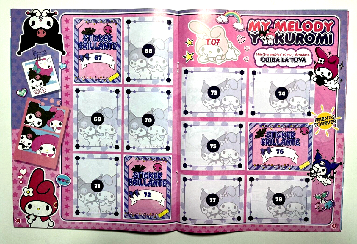 2024 ALBUM MY MELODY & KUROMI + Full Set 165/165 Sticker Peru
