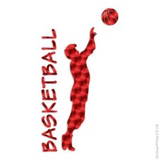 Basketball Player Ball, Vinyl Decal Sticker, 40 Patterns & 3 Sizes, #3359