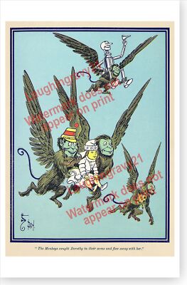 Winged Monkeys Carry Dorothy Back To Oz W. W. Denslow Wizard Of Oz Poster 17