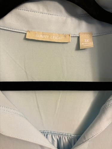 Soft Surroundings Sunny Leigh Tunic Polo Shirt Light Blue Size 3X NWT - Picture 2 of 5