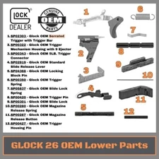 GLOCK 26 28 Gen-3 Serrated Trigger Parts OEM lower 9-mm set kit LPK Genuine OEM