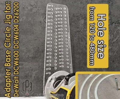 CUTPRINTENGRAVE Large Circle Jig for DeWalt DCW600 DCW604 D26200 Cordless Plunge Router Base Pla