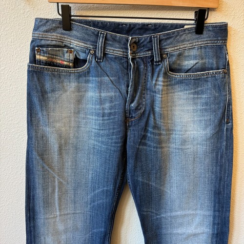 Diesel Kurren Straight Leg Denim Jeans Men's 32x32 Medium Wash Button Fly 008KK - Picture 4 of 20