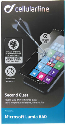 Display Schutz Hartglas Für Microsoft Lumia 640 Second Glas Cellularline 679