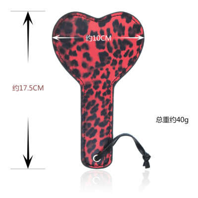 New PU Leather Paddle Spanking Whip Leopard Print Love Paddle Strict Spanking