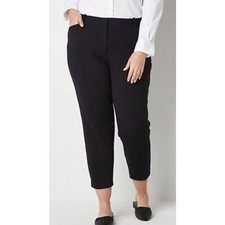 Liz Claiborne Emma Classic Cropped Black Career Slacks