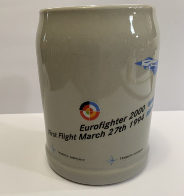 Eurofighter Jet Airplane 2000 First Flight 1994 Deutsche Aerospace Collector Mug