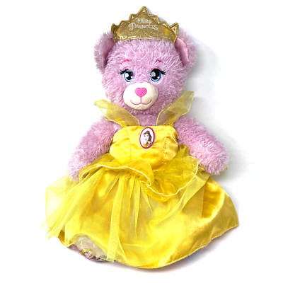 Build a Bear Disney Princess Pink Kitty Cat Plush Yellow Belle
