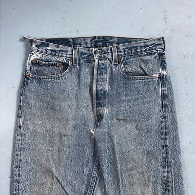 Levis 501 Vintage 90s USA XX Straight Leg Jeans 33x36 Light Wash