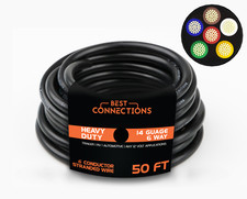 6 Way Trailer Wire 50 Feet Heavy Duty 14 Gauge 6 Conductor Insulated Rv
