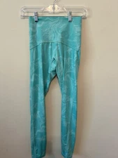 Gymshark Women's Power Waist Support Bum Scrunch Bright Turquoise Leggings Small