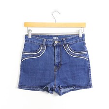 BDG denim high rise Erin shorts high waist dark wash blue contrast trim 5 pocket