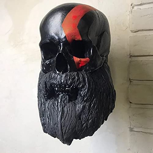 Motorradhelm Totenkopf helmständer helmhalter Wandhalterung Resin Schädel Dekor` - Bild 10 von 27