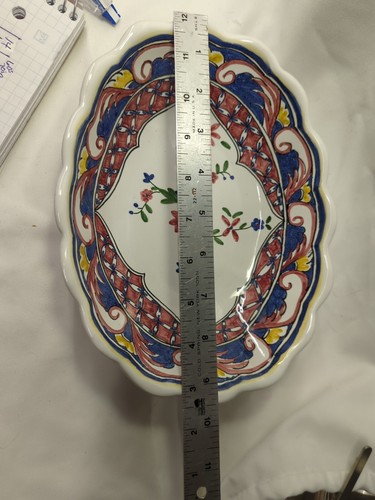 NORA FENTON Ceramic 1980's Vintage OVAL Decor PAIR OF DESIGNER PLATES PORTUGAL - Picture 10 of 17