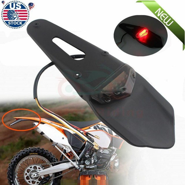 Motorcycl Dirt Bike LED Enduro Rear Fender Stop Brake Tail Light Lamp