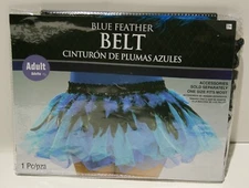 Blue Feather Belt Dress Up Halloween Costume Accessory Adult One Size *NO TUTU*