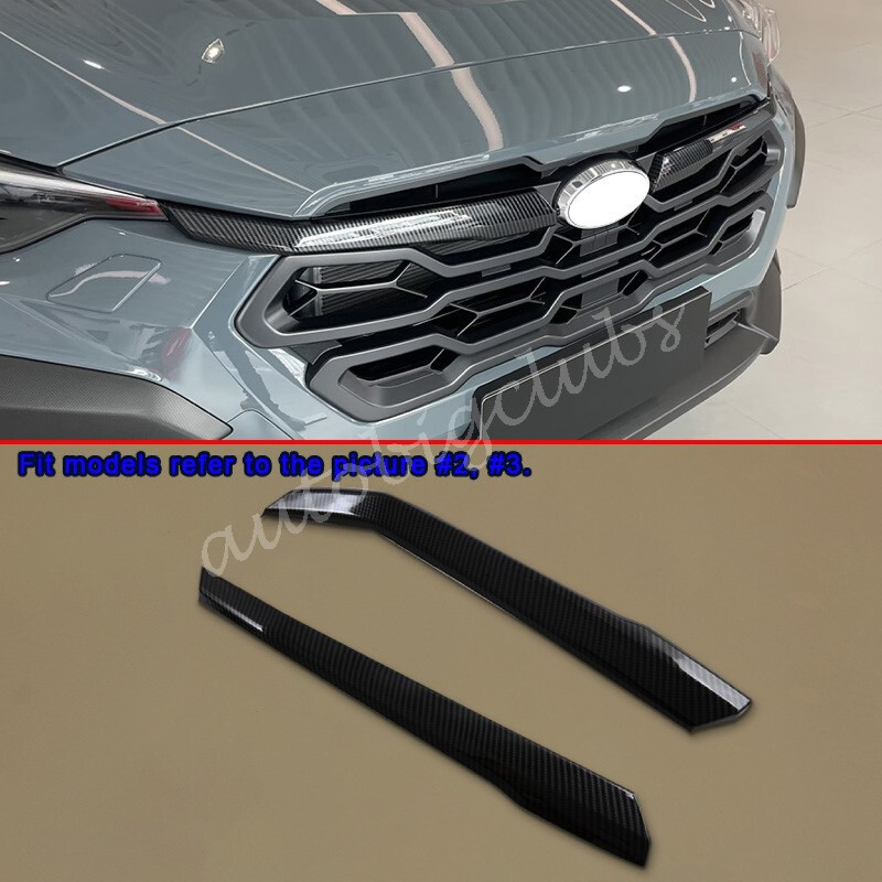 For Subaru Crosstrek 2024-2025 Carbon Fiber Front Grille Cover Trims Accessories
