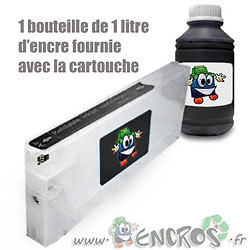 Kit Rechargeable HP DesignJet 9000s Noir à Puce Auto-Reset pour Impression Continue