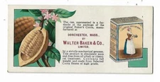 Old Trade Card Walter Baker Co Dorchester Mass Bakers Cocoa La Belle Chocolatier