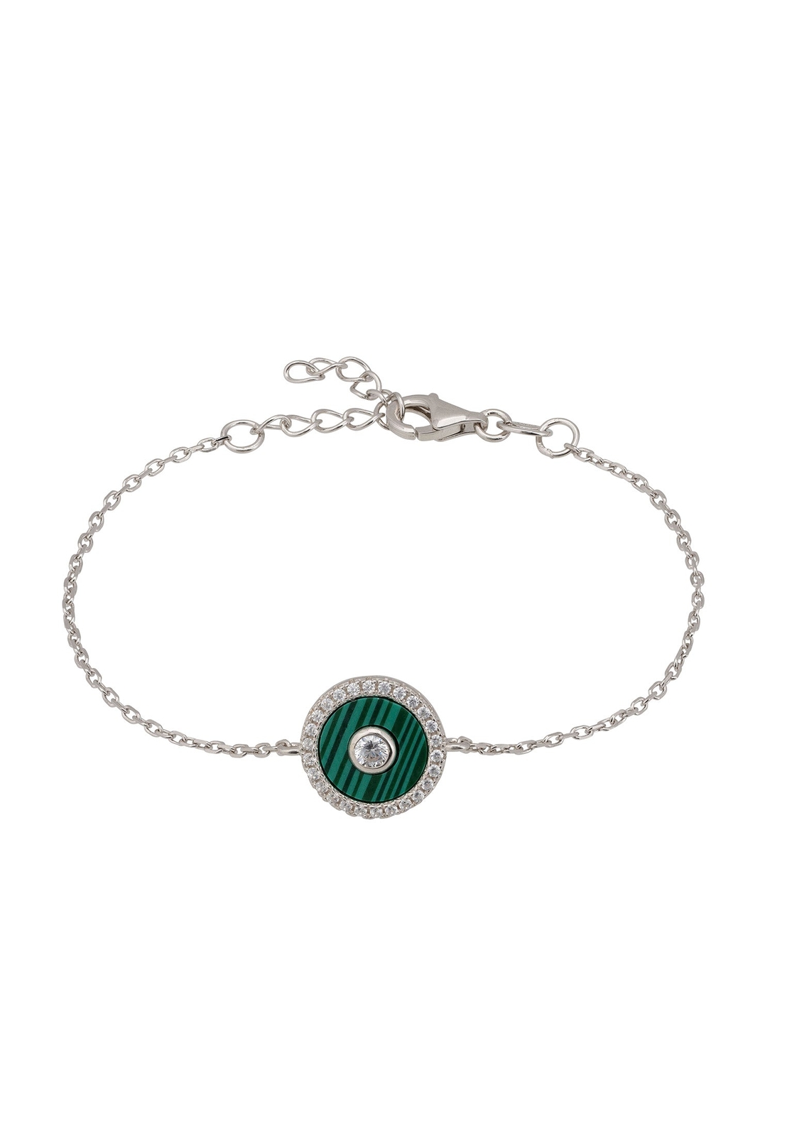 Mystique Amuleto Malachite Braccialetto Argento