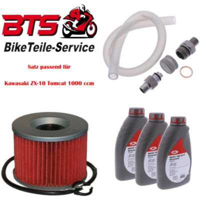 Satz 3L Öl, Filter, Ablassschraube passend für Kawasaki ZX-10 Tomcat 1000 ccm 89