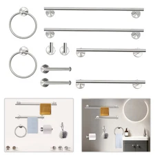 Stainless Steel Towel Bar Set 10 Pieces Bathroom Hardware Accessories Set