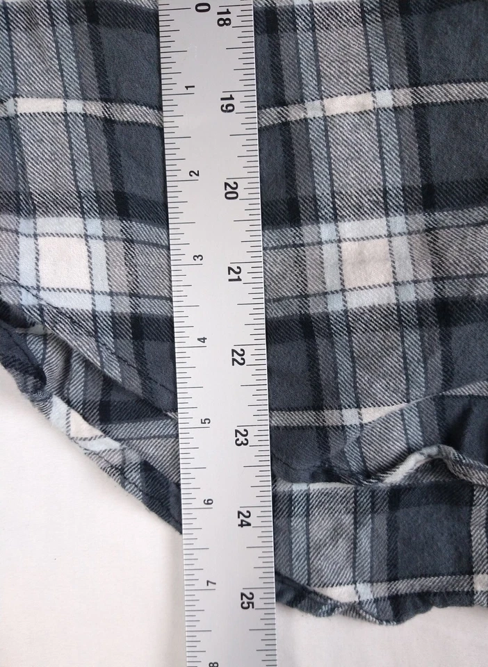Kirra Gray Flannel Plaid Women's Shirt (One Size) Long Sleeve Button Down - Image 4 of 4