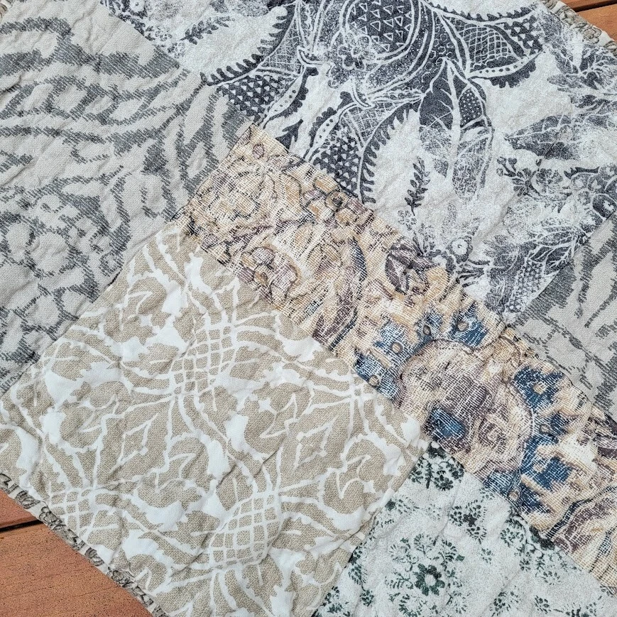 3 fundas Pottery Barn Tessa retazos acolchadas estándar clásicas difíciles de encontrar raras para el hogar usadas en excelente estado Foto 2 de 4