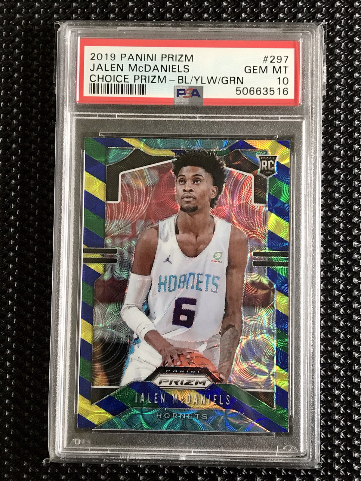 2019-20 Jalen McDaniels PSA 10 Choice Blue Yellow Green Prizm #297 RC Hornets