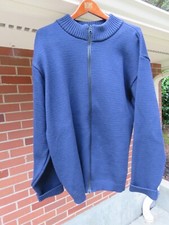 C.C. FILSON Men's XL Cardigan Sweater; 100 Virgin Wool; Dark Blue; Made in USA