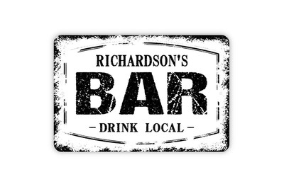 Personalized Bar Sign - Custom Man Cave Pub Beer Tavern Backyard Basement Bar