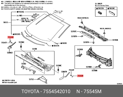 Genuine Toyota Windshield Molding 75543-42010 - Right Front Trim For 2006-2012 RAV4
