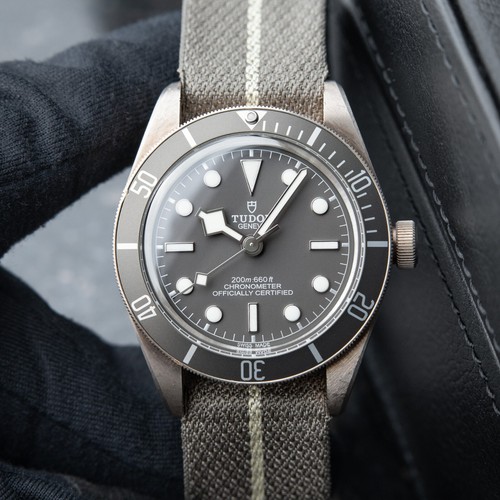 Tudor Black Bay 58 925 Silver Case 200M Leather NATO Automatic Grey Brown Watch