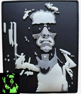 TERMINATOR MOVIE ARNOLD SCHWARZENEGGER GLOW PVC RUBBER HOOK PATCH 4'' X 3''