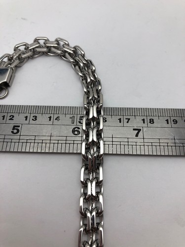 Stainless Steel 1/4" x 9" Unisex Double Link Bracelet - Picture 7 of 9