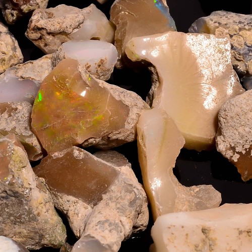 Lot D'opales Brutes D'Éthiopie – 10 Carats – Pierres Naturelles Multicouleurs – Brutes