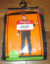 Adult Size One Size Fits Most Mens Halloween Costume Name Card "Hello I'm Hot"