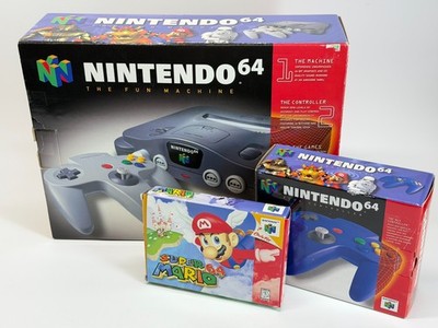 Nintendo N64 System BUNDLE Complete in Original Boxes Super Mario 64 Extra Con..