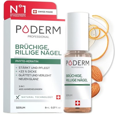 PODERM - BRÜCHIGE, GERILLTE UND STRAPAZIERTE NÄGEL | Rein pflanzliche Behandlung