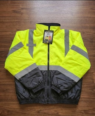 Radians Radwear Hi-Vis Green Bottom Bomber Safety Jacket ANSI Class 3
