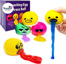 4 Pack Puking Egg Stress Ball Toys – Funny Slime Vomiting Squeeze Toy, Gross Fid