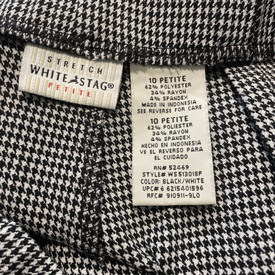 White Stag Stretch Petit wide leg Houndstooth Pants Side Zip. Fall Winter - Image 2 of 4