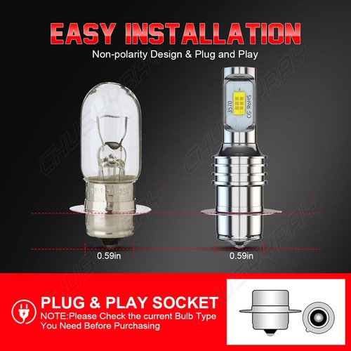 Super LED DC Light Bulb Fits Honda CRF230F 2003–2010 6000K White P15s-25-1 - Picture 8 of 11