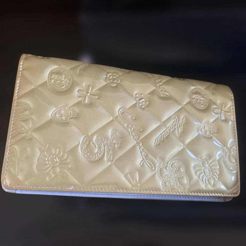 Бумажник длинный складной с тиснением эмаль Chanel желтое золото Coco Mark MWa0883 - Изображение 3 из 4