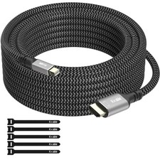 4K Mini DisplayPort to HDMI Cable 25FT, 4K60Hz, Gold-Plated Plugs, Aluminum ...