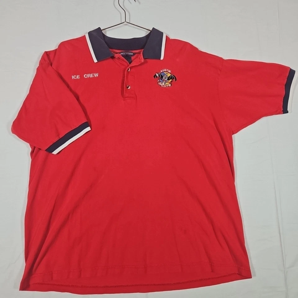 Polo rojo XL de hockey vintage Austin Ice Bats Ice Crew CHL para hombre Foto 2 de 4