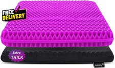Gel Seat Cushion Extra Thick for Office Wheelchair Car Chair Long Sitting Violet