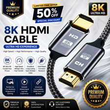 Image of 8K HDMI Cable 2.1 Gold Plated  1M 2M 3M 5M  Ultra High-Speed 48Gbps