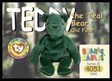 1999 Beanie Babies Series 2 Teddy the Teal Bear (old face)  #239